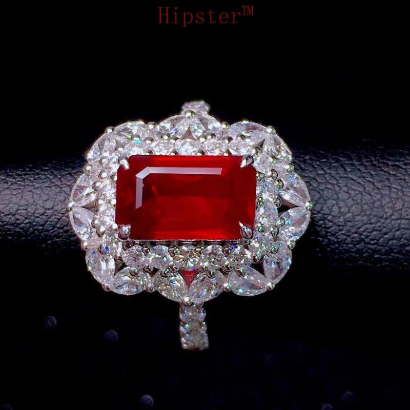 Ruby Ring 18K Gold Diamond Luxury Jewelry for Women