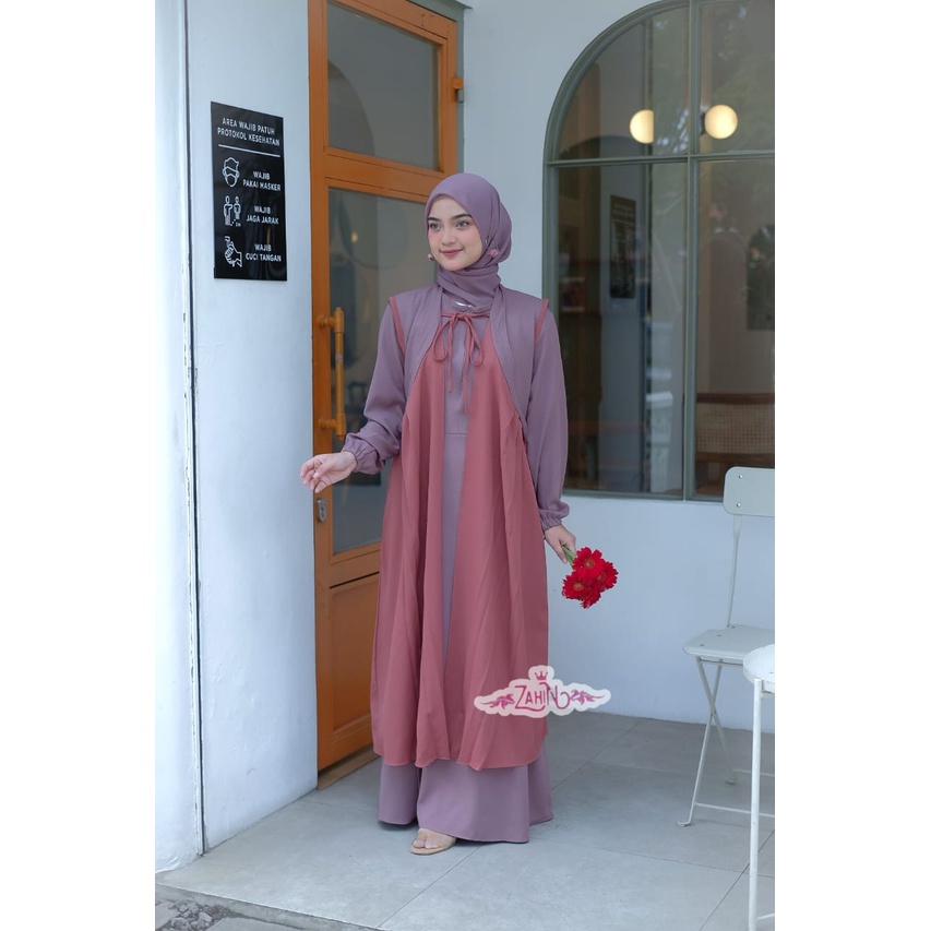 Dress set rompi outher ANINDYA dan KADIRA original ZAHIN terbaru itycrepe 2in1 blezer blazer baju kerja wanita itycrepe