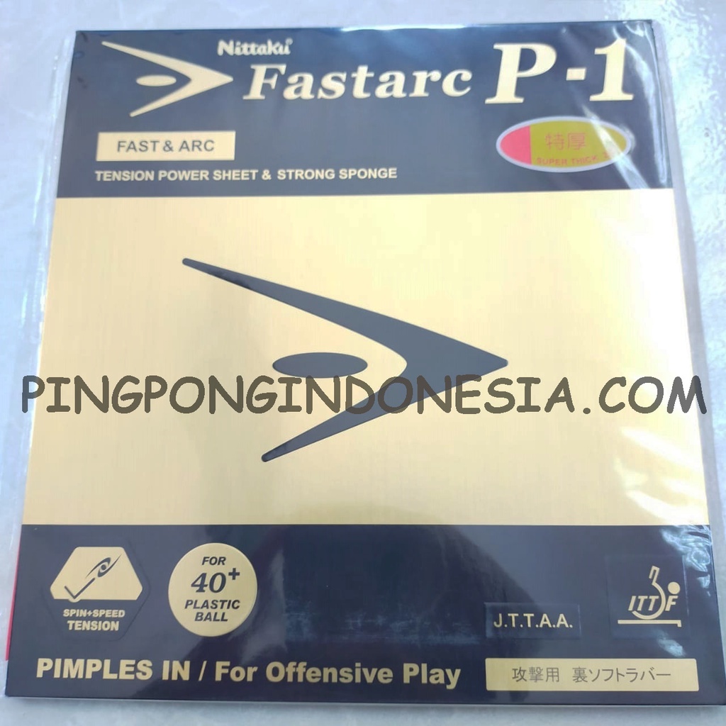 Nittaku FastArc P1 - Rubber Karet Pingpong Fast Arc P-1 Bet Tenis Meja