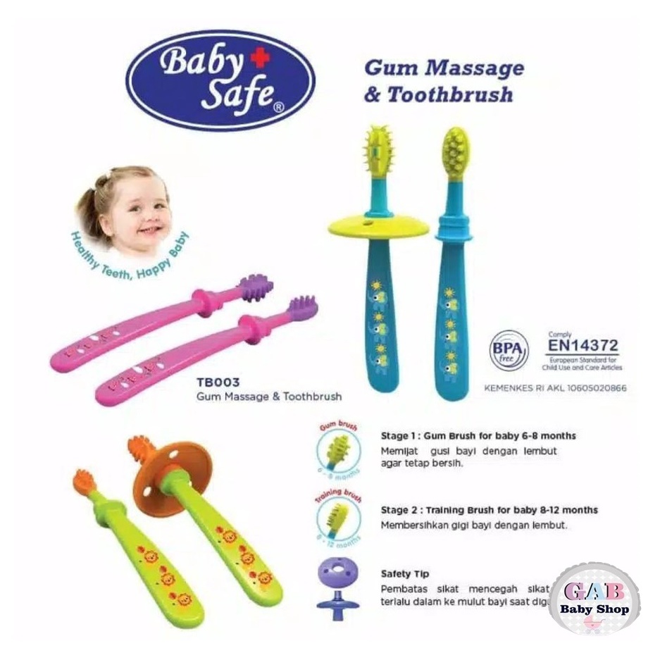 Baby Safe TB003 Sikat Gigi Gusi Bayi Gum Massage Tooth Brush