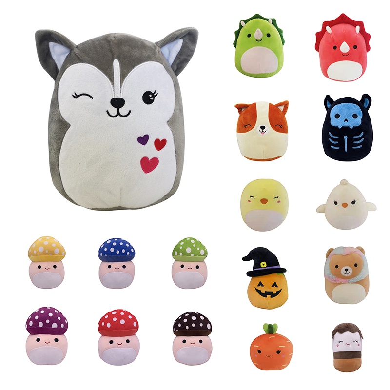 【New ！！！】Squishmallow Plush Toy Stump Heidi Tristan Leonard Paige Carrot Mushroom Skull