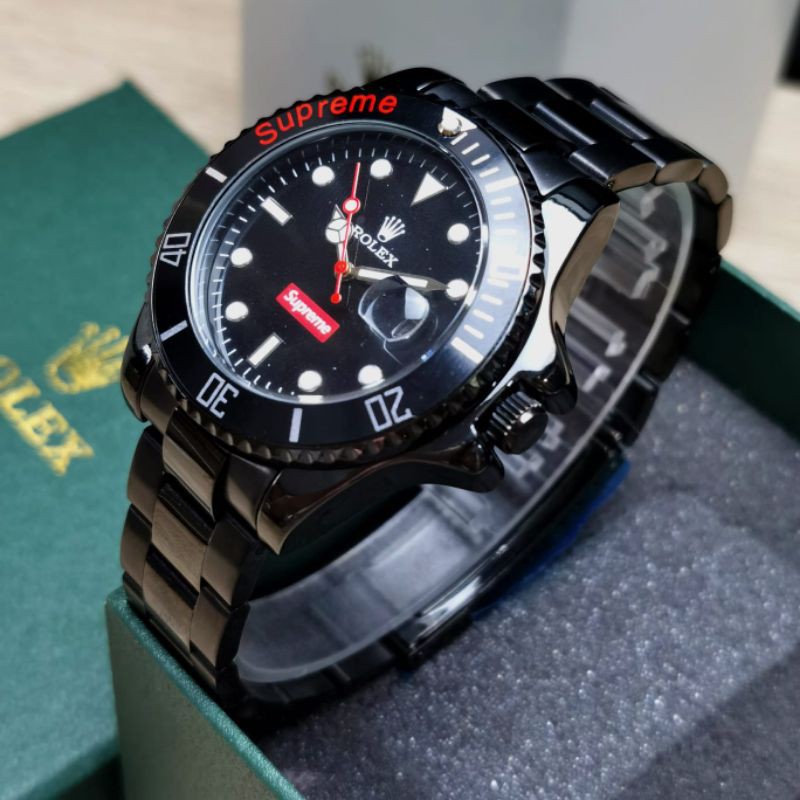 Jam Tangan Pria Rolex 7271 Supreme Rantai Stainless Tanggal Aktif - Free Box Batre Cadangan Original