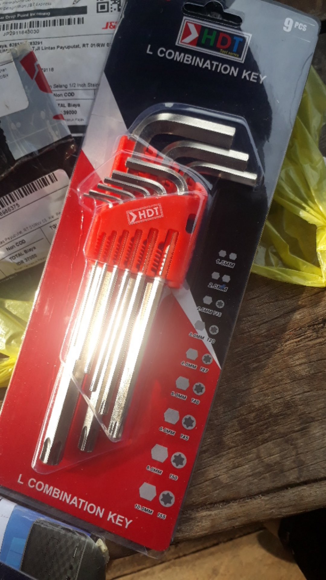 Kunci L Set Bintang Panjang Kombinasi 9 Pcs Hdt