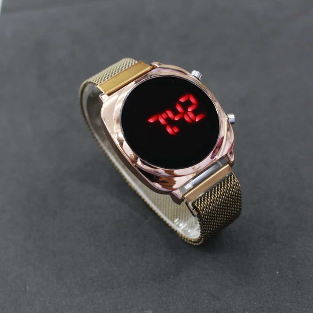 Jam led magnet oval mesh strap/JAM TANGAN CEWEK FASHION LEDWATCH CONVEX MAGNET TERBARU/JAM TANGAN FASHION TERBARU/