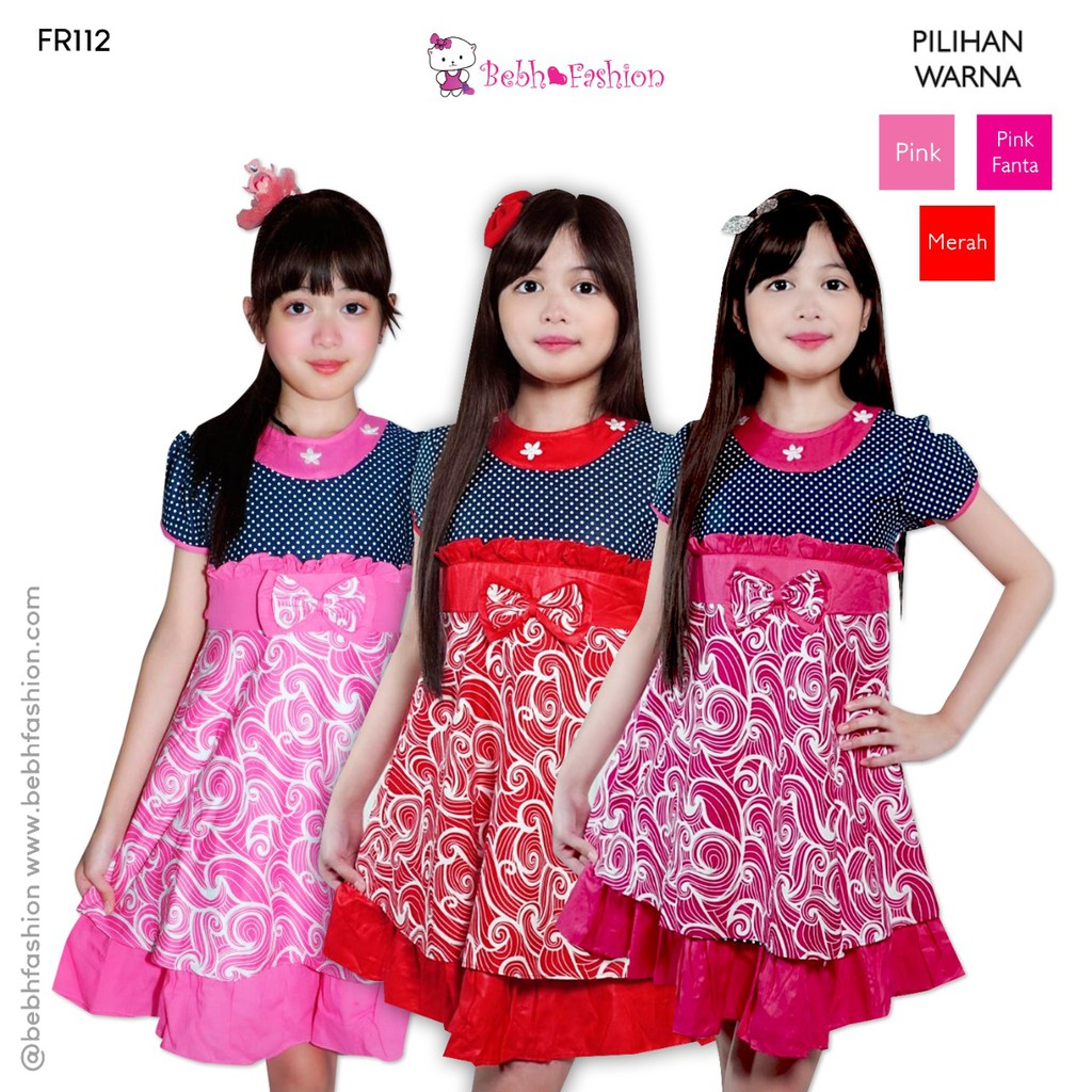  DRESS  KATUN ANAK  PEREMPUAN  3 10 TAHUN FR112 Shopee  