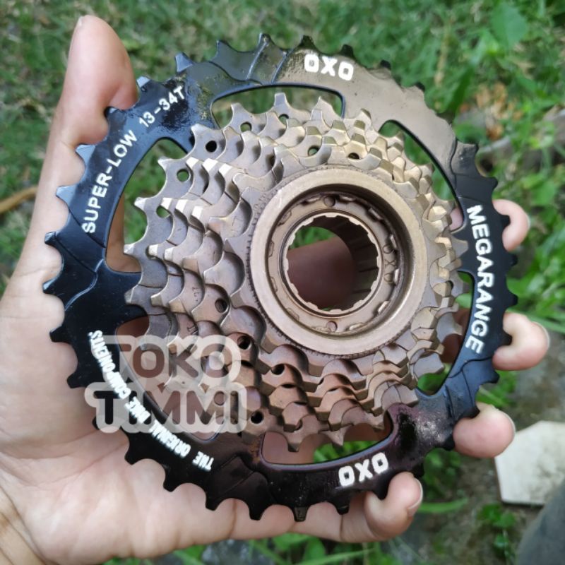 Sprocket ulir OXO megarange 7 Speed || gir sepeda OXO 7 Speed ulir  13t - 34t