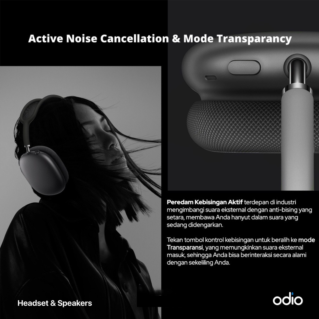 Odio Pods Max 2022 Headphones Bluetooth for IOS and Android by Odio Indonesia-4