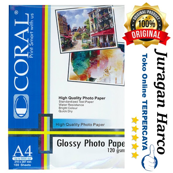 

Glossy photo paper A4 120 gsm 100 sheets
