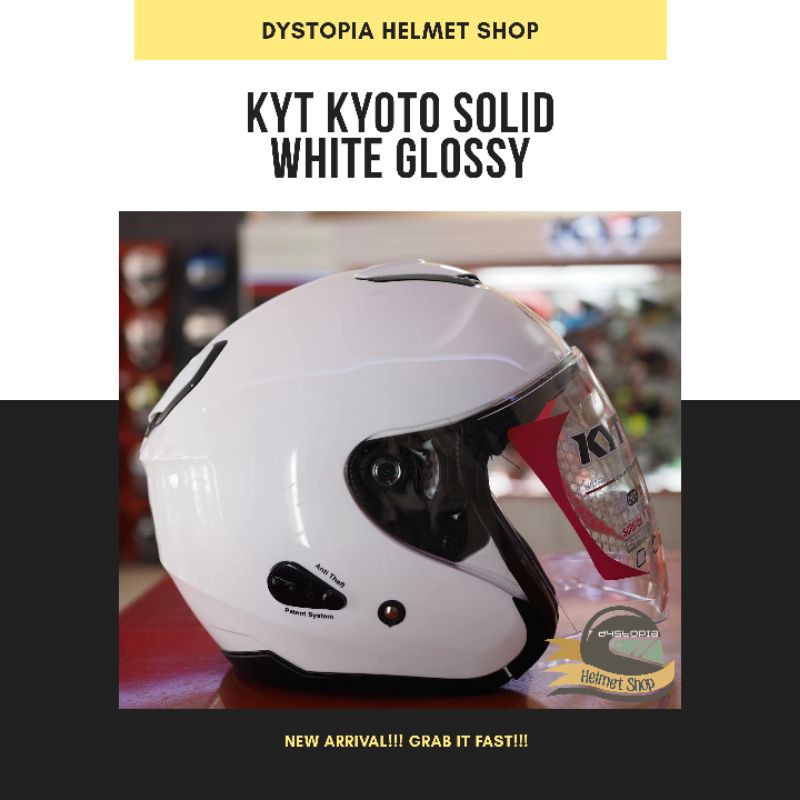 KYT Kyoto R Putih White Solid Helm Half Face KYT