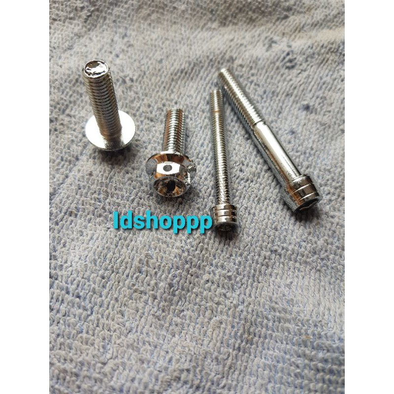 Baut Probolt krucut kerucut 4p Kaliper Monoblok crome crom Honda beat-Scopy-vario