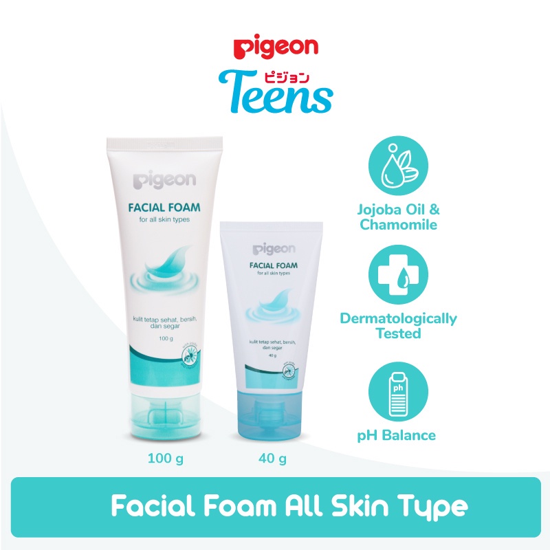 PIGEON Teens Moisturizer For All Skin Types | PIGEON Teens Facial Foam | Sabun Muka | Pembersih Wajah