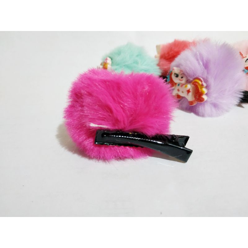 JLB16 Jepit Buaya Pom Pom Unicorn 1pc