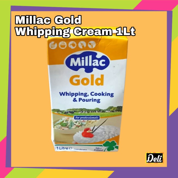 Jual Millac Gold Whipping Cream 1L / Milac Whip Cream Gold 1L Shopee