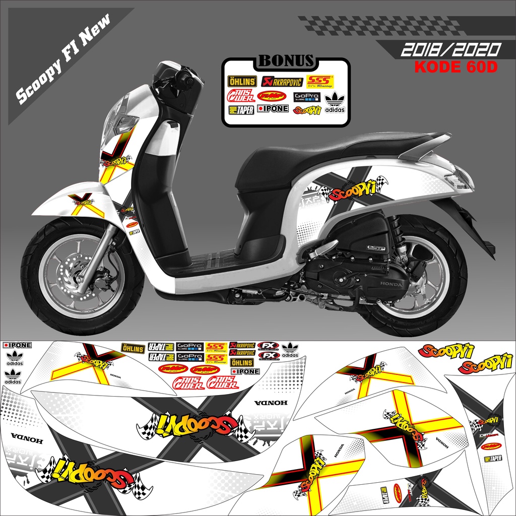 Striping Scoopy Sticker Scoopy 2017/2020 Variasi Kode 60