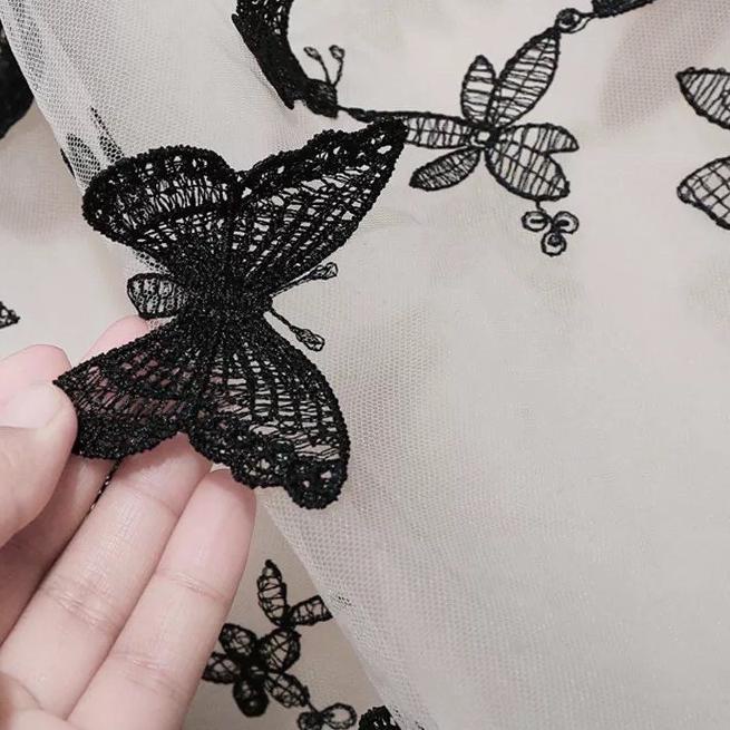 ❃ Rok Tutu 3D Import / Maxi Skirt Motif Kupu Kupu Timbul ❅