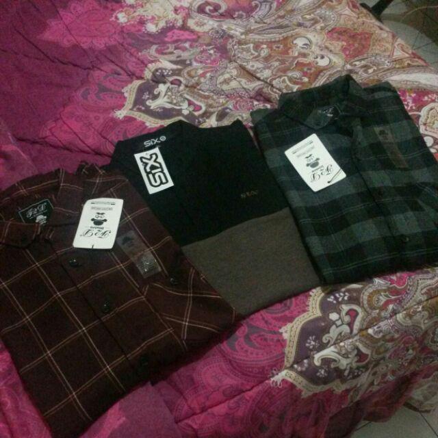 Ondeng88 Kemeja Batik Pria Lengan Panjang Motif Songket Hijau Biru Hitam