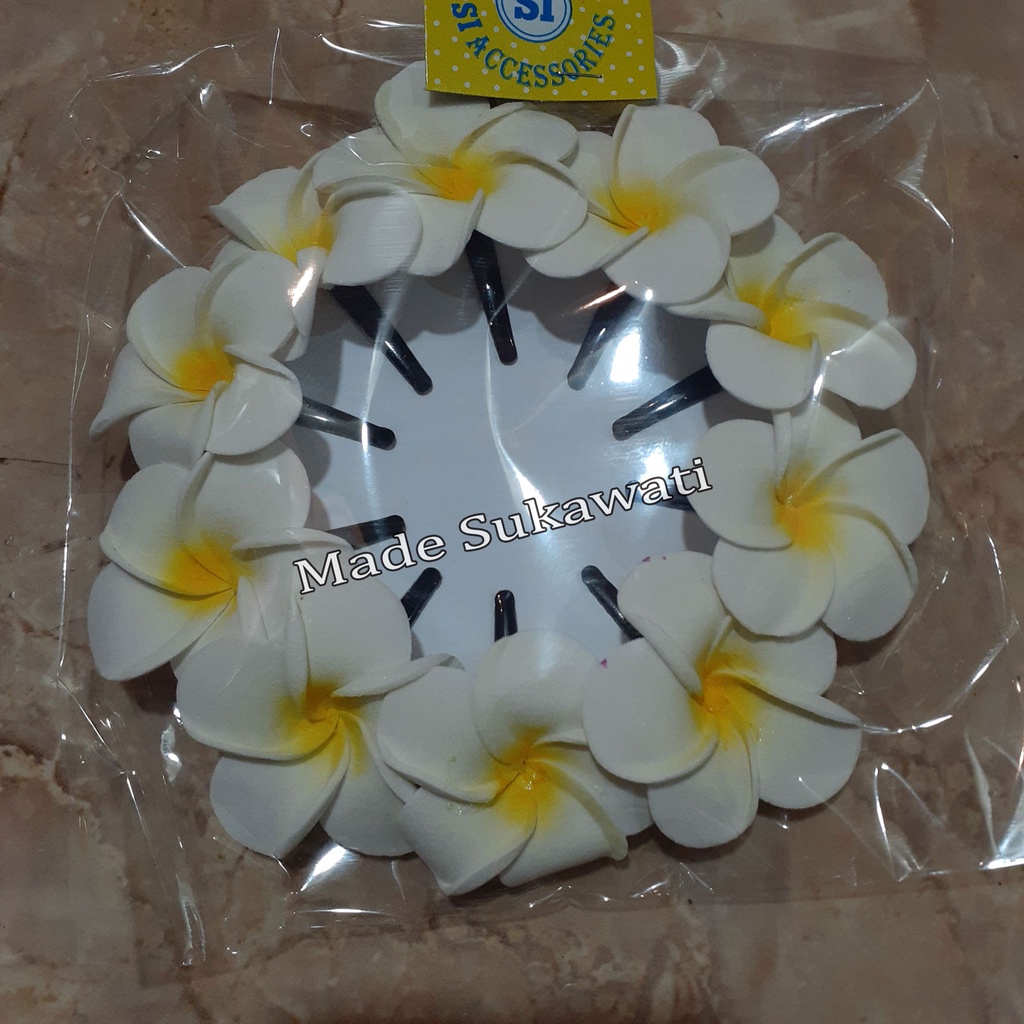 Jepit bunga 1set Bunga kamboja isi 10pcs