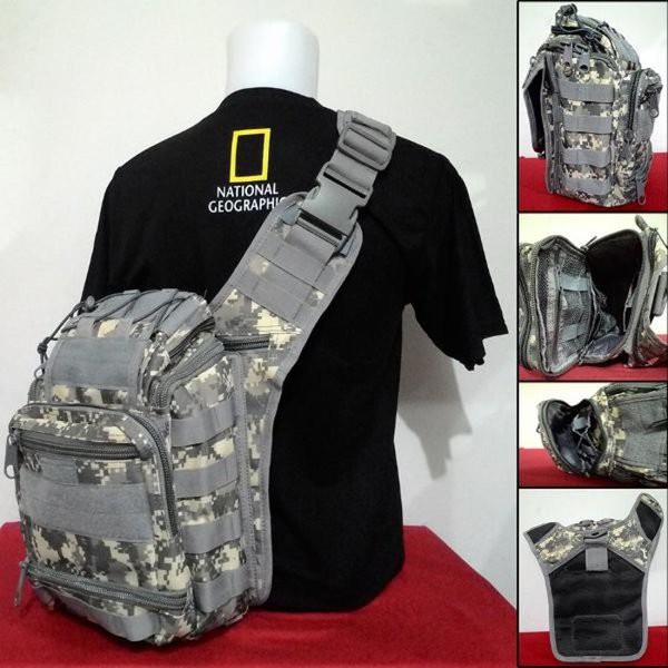 Tas TNI AL Loreng MIliter AL003 Waist Bag Tentara Army Tactical Doreng