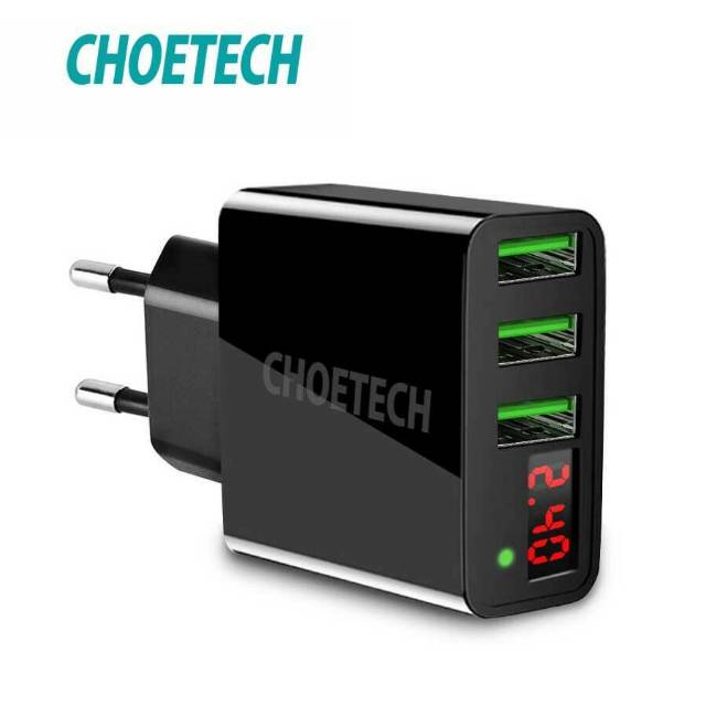 CHOETECH Charger USB 3 Port 3A with LED Display