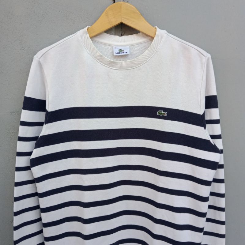 Crewneck Lacoste Stripe Small Logo