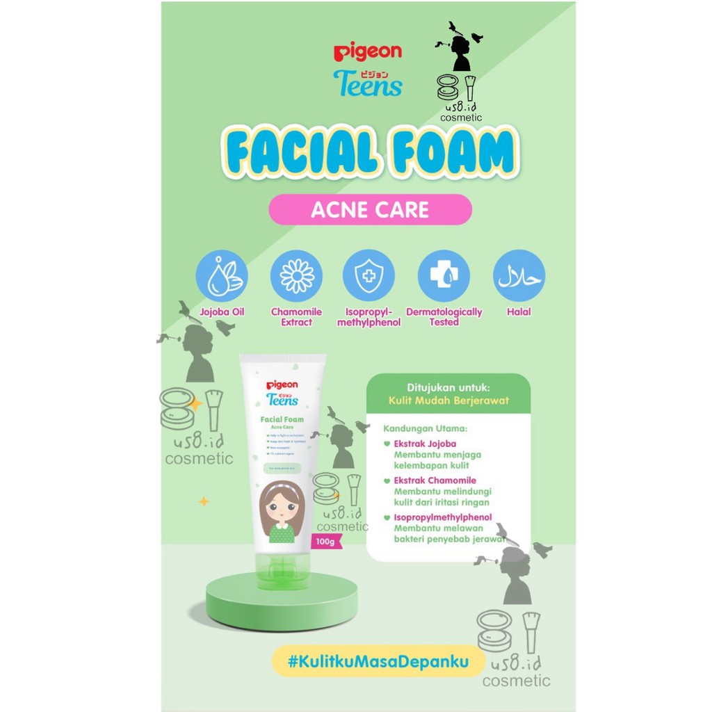 PIGEON TEENS Facial Foam 100g | 40g | Moisturizer | Face Powder 12g (✔️BPOM)