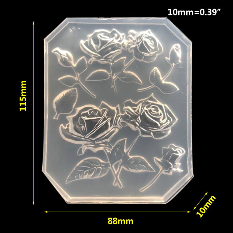 SIY  New Mirror DIY Handmade UV Crystal Epoxy Mold With Leaf Big Rose Jewelry Pendant Accessories