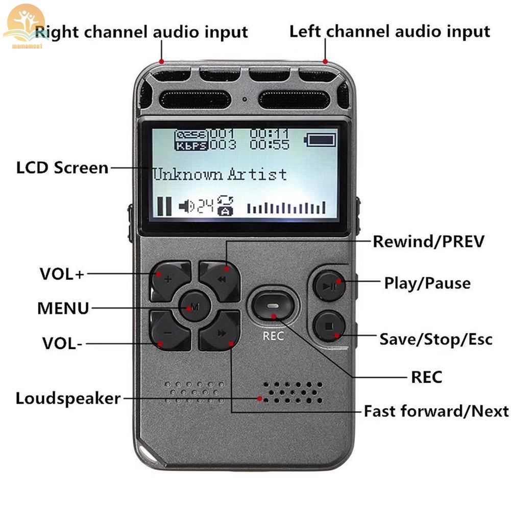Sk-502 Dictaphone Perekam Suara Digital Profesional Support Memory Card