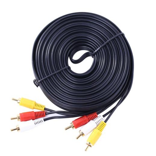 Kabel av Rca 3 male-male 15 meter gold std for dvd amplifier - ofc audio video-s 3-3 15m m-m cable