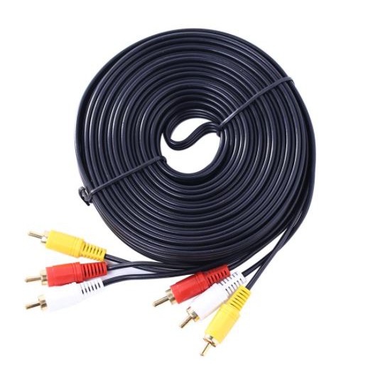 Kabel av Rca 3 male-male 20m gold std for dvd amplifier - ofc audio video-s 3-3 20 meter m-m cable