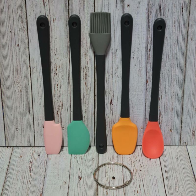 Colorful mini silicone utensil spatula set 5s