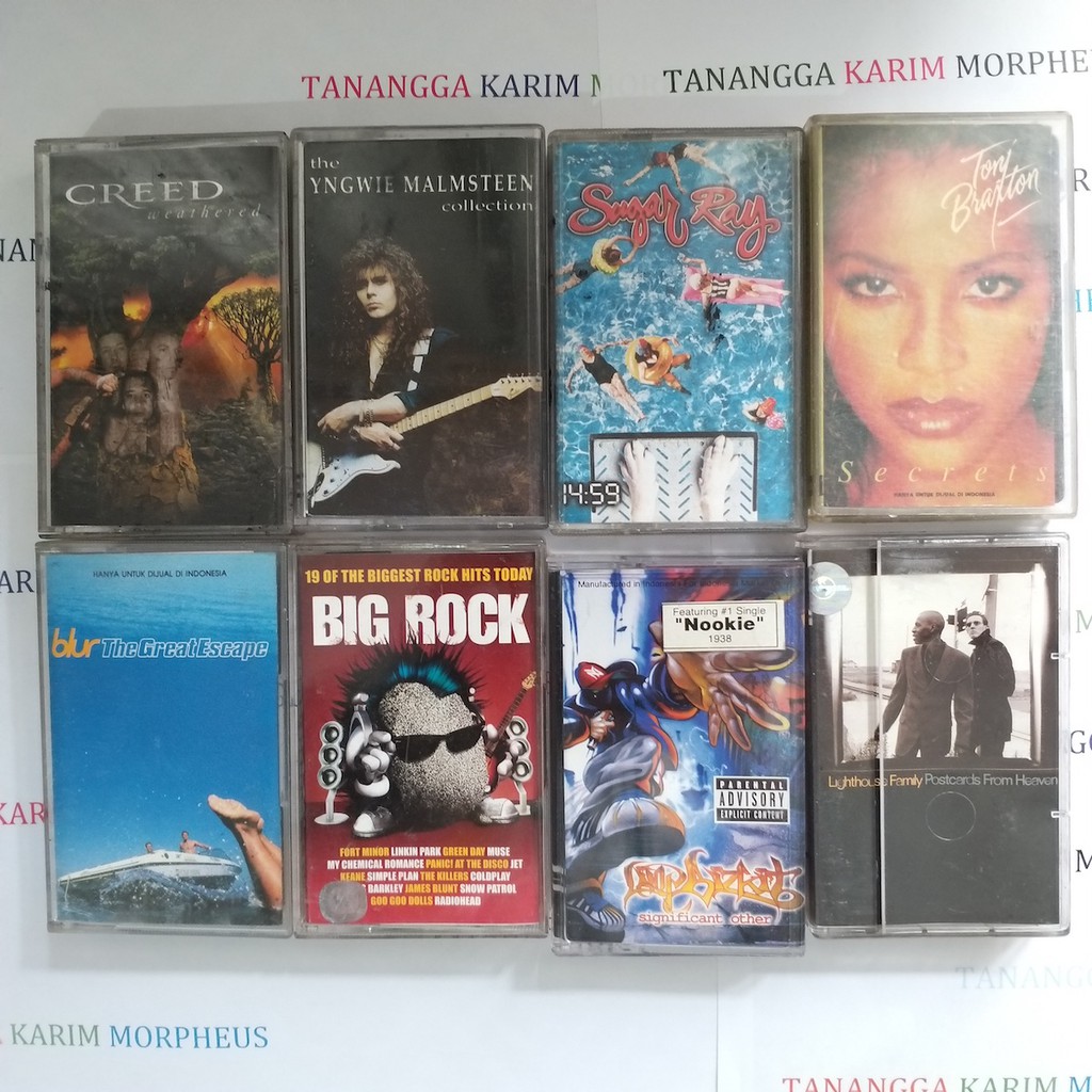 Kaset Lama Blur, Sugar Ray, Creed, Limp Bizkit , Light House Family, Yngwie Malmsteen dll