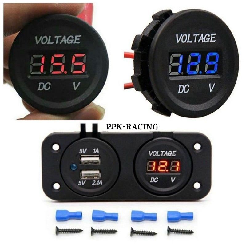 Voltmeter Charger HP Double USB Nmax PCX Lexi Universal