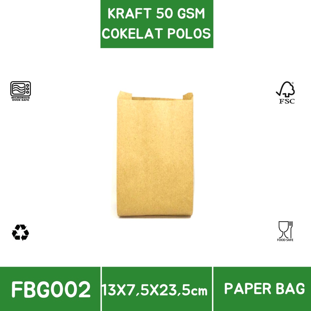 Paper Bag Kertas Fried Chicken 13x7.5x23 (Isi 50 Pcs-FBG2B)