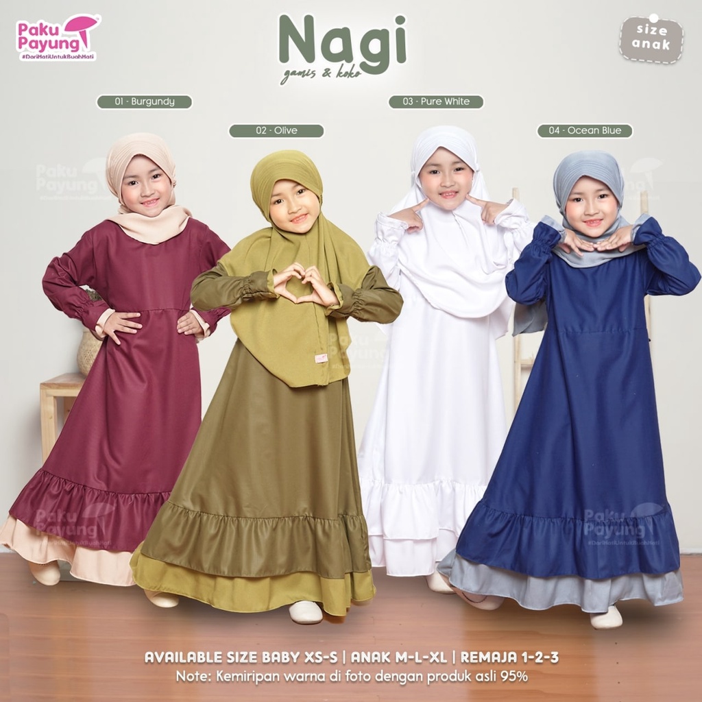 GAMIS ANAK PEREMPUAN GAMIS TERBARU PAKU PAYUNG | NAGI SERIES BY PAKU PAYUNG | GAMIS ANAK PEREMPUAN