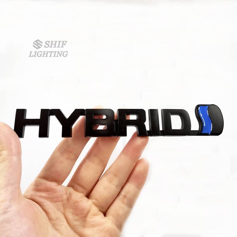 1pc Stiker Emblem / Badge Tulisan HYBRID Bahan Metal Ukuran 4x4 Untuk Dekorasi Mobil