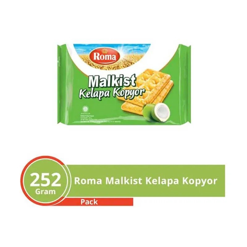 

Snack/BISKUIT ROMA MALKIST KELAPA KOPYOR 252 GRAM