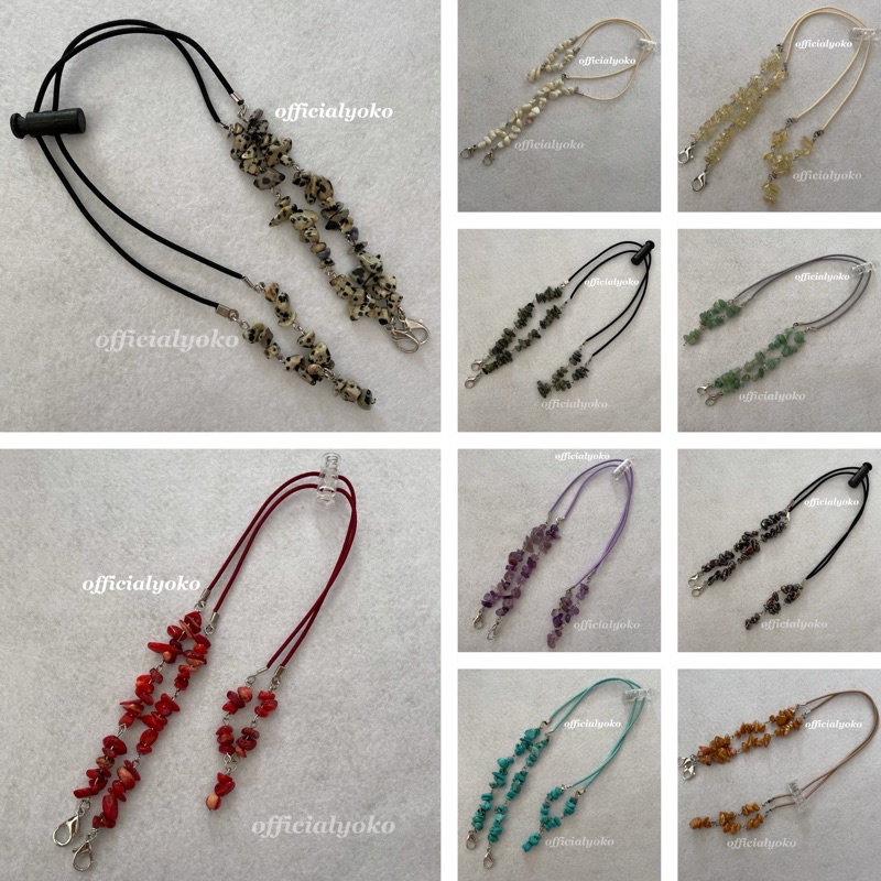 Strap Masker Hijab Konektor  Batu Pecah 2in1 Stopper Tabung - Strap Mask - Tali Kalung Masker