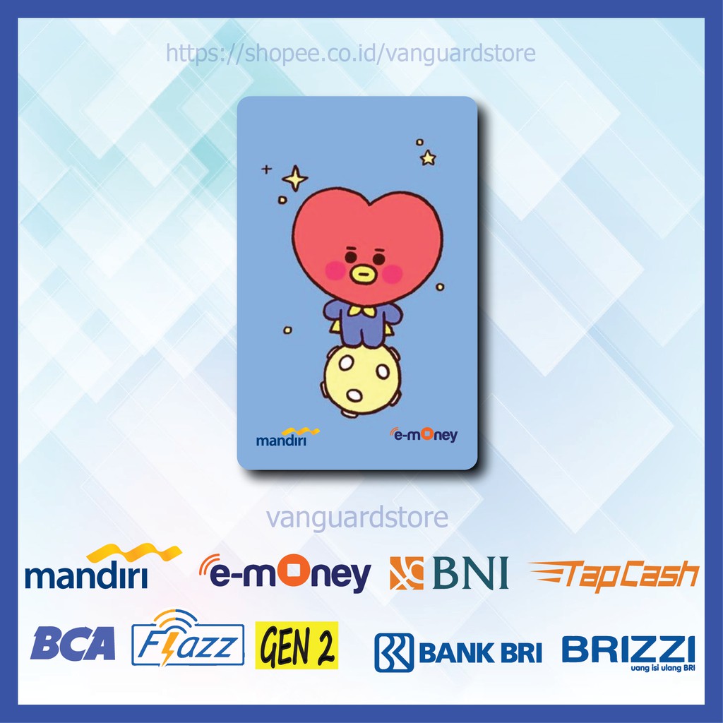 KARTU E MONEY E TOLL BT21 BABY TATA CUTE ANIME 28 EMONEY MANDIRI FLAZZ BCA BNI TAPCASH BRIZZI BRI