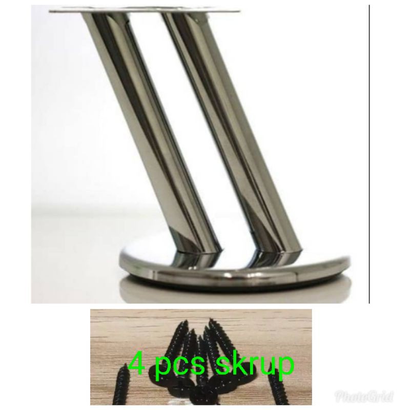 Kaki Sofa 10 cm model kaki gajah bonus skrup - Kaki Sova Stainless - kaki kursi & Sofa