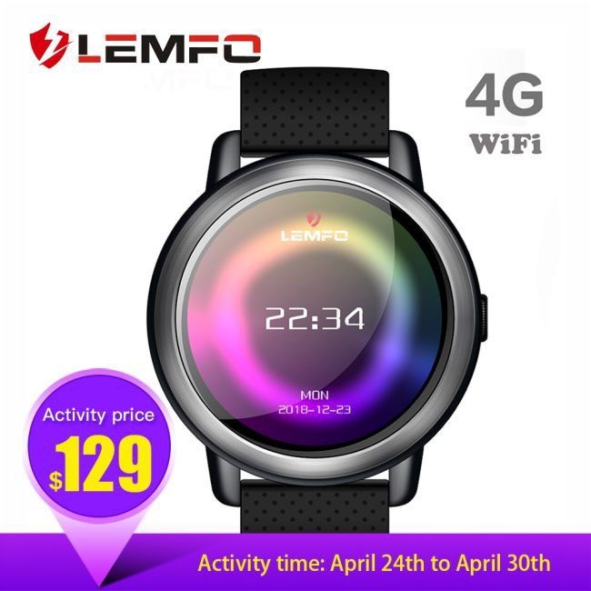 New LEMFO LEM8 Smart Watch Android 7.1 LTE 4G Sim WIFI 1.39 Inch 2MP Camera GPS Heart Rate New Year