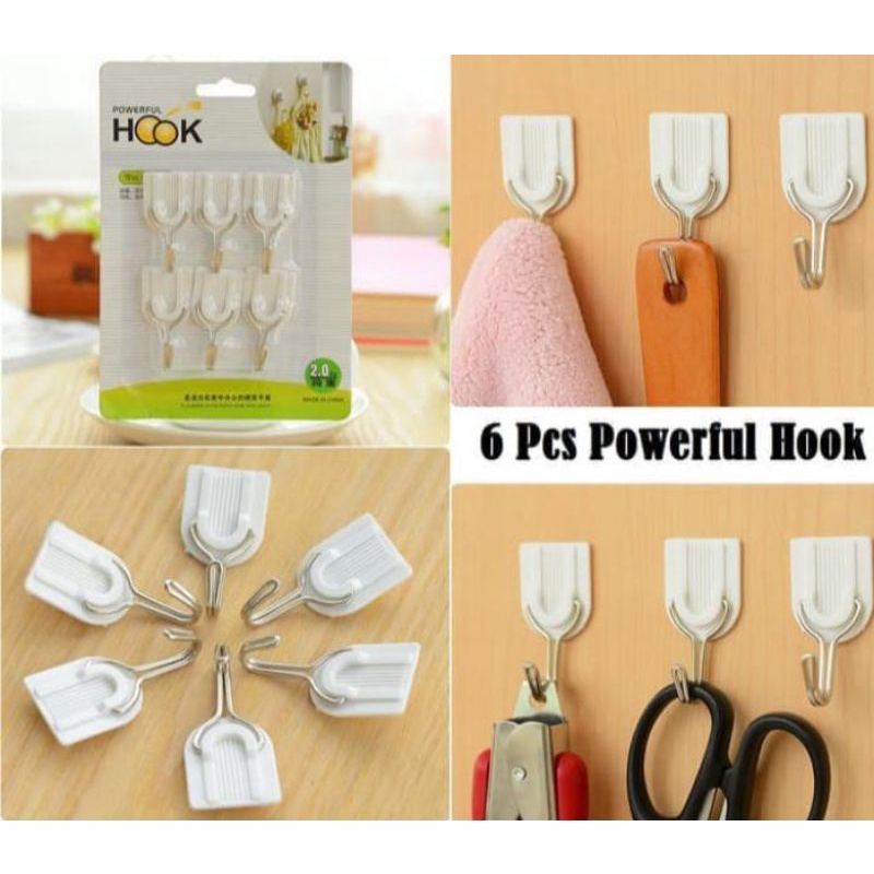 Gantungan Hook Multifungsi / Gantungan Dinding 1set isi 6 pcs