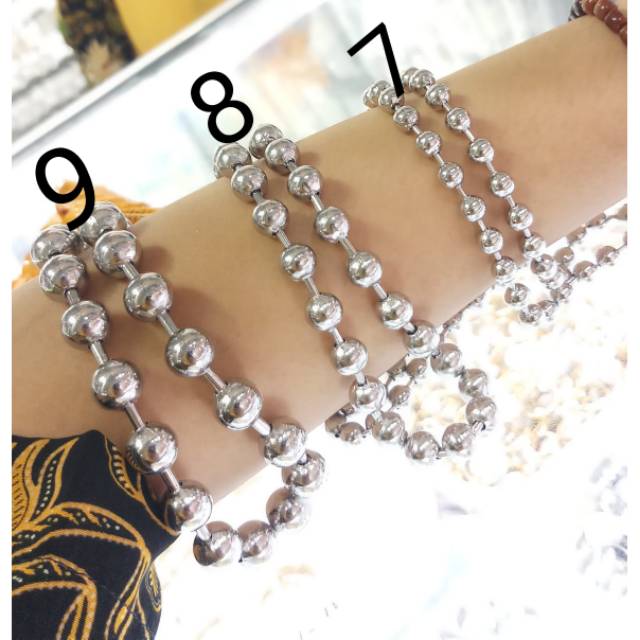 Kalung biji lada ukuran besar / kalung biji lada white Antikarat titanium