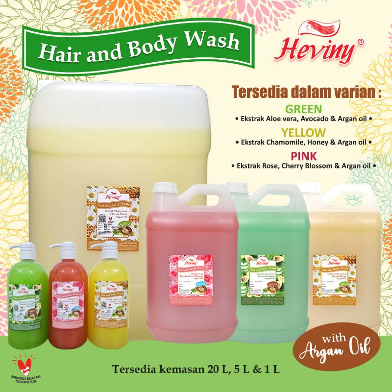 HEVINY Hair and Body Wash 5 Liter | 2in1 Shampoo &amp; Sabun