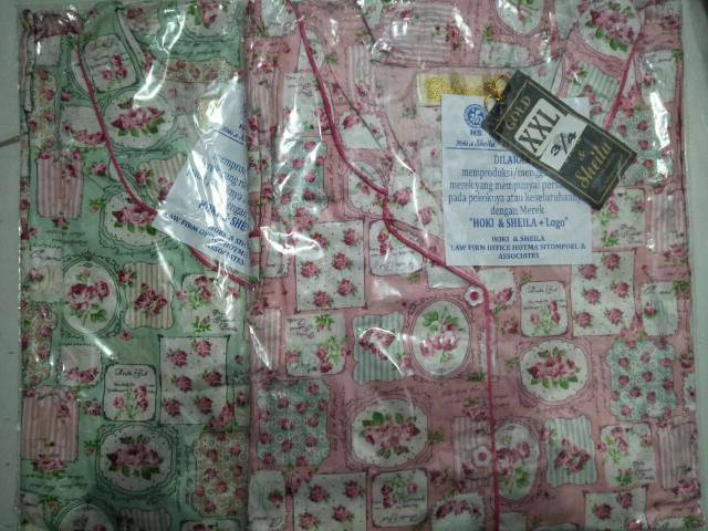 Baju tidur hoki&sheila 3/4 xxl gold