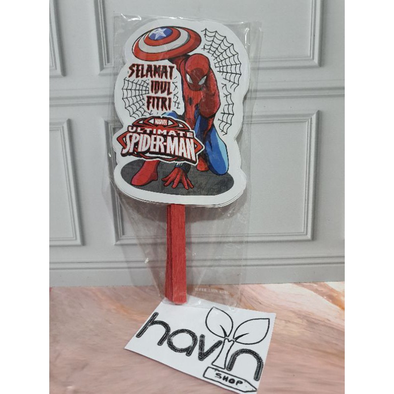 AMPLOP LEBARAN model KIPAS ukuran (8.5cm X 16.5cm)/ANGPAO IDUL FITRI KIPAS-Spiderman
