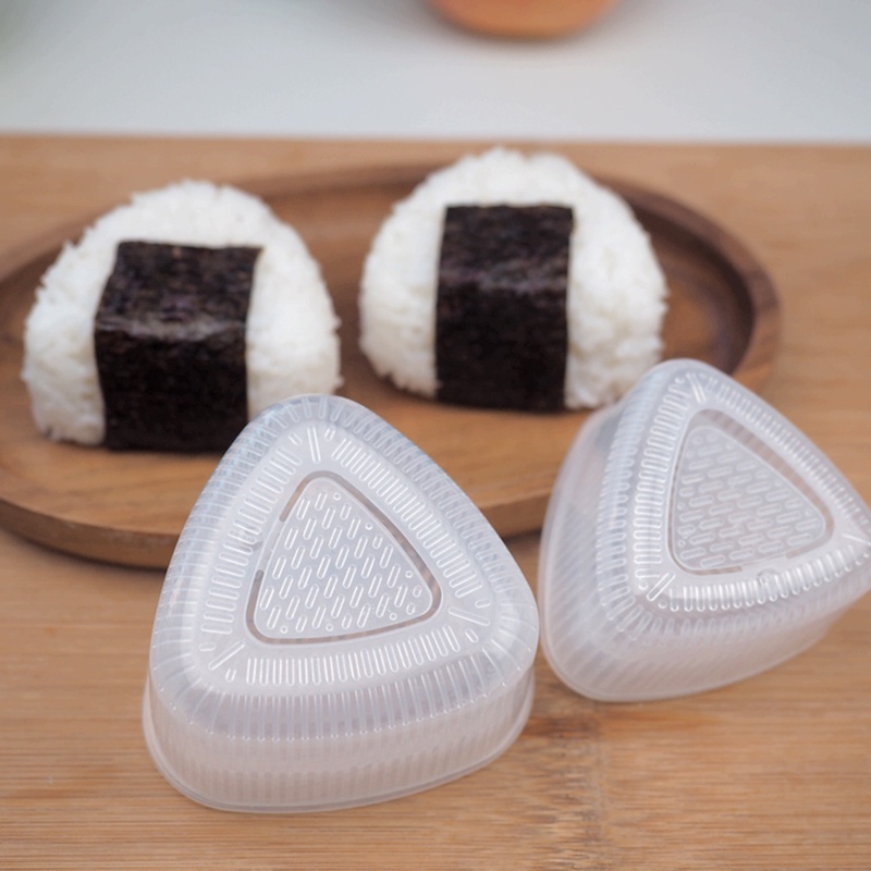 2pcs Cetakan Sushi / Onigiri / Bento Bentuk Segitiga Bahan Plastik