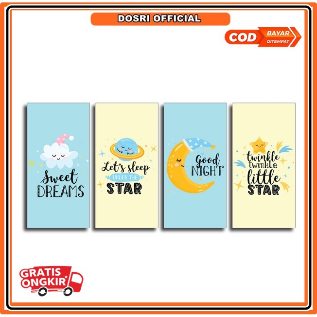 [NEW] Hiasan Dinding Tema Good Night Wall Decoration 15cm x 30cm