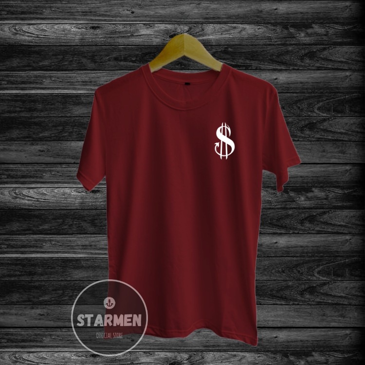 Kaos Distro Pria T-Shirt Motif Kata Kata DOLLAR