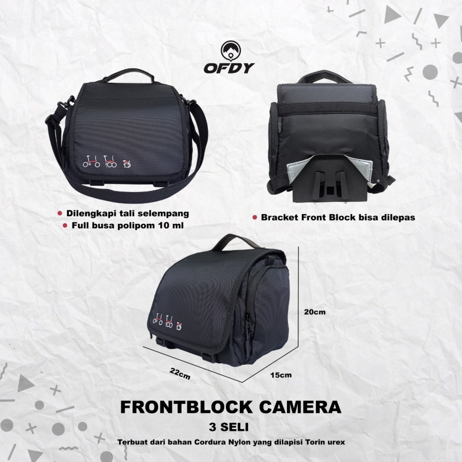 Ofdy Tas Front Block Kamera Kapasitas 8 Liter Aksesoris Sepeda Lipat Seli Brompton Bahan Bimo Waterp