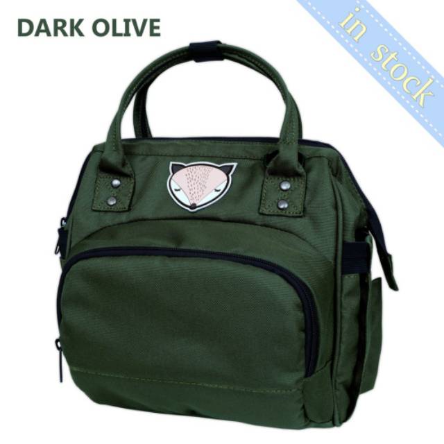 3 in 1 Diaper Bag Basic Series Dark Olive by Little Munya